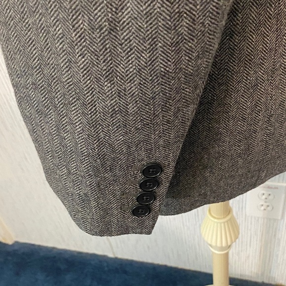Gap Men's Blazer Large Herringbone Wool Blend Jacket 2 Button Sport Coat 42-44 - Picture 5 of 15